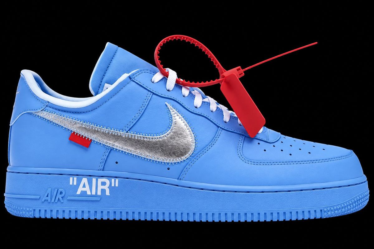Blue and silver sneaker