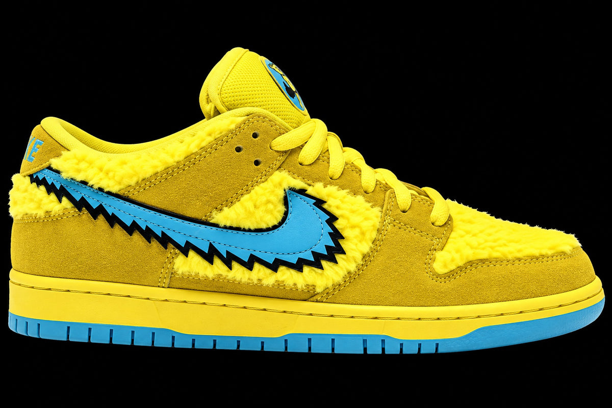 Yellow and blue sneaker